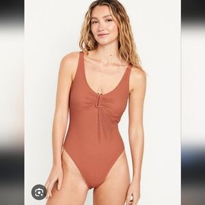 Old Navy Crochet One-Piece Swimsuit featuring a u-ring scoop neck